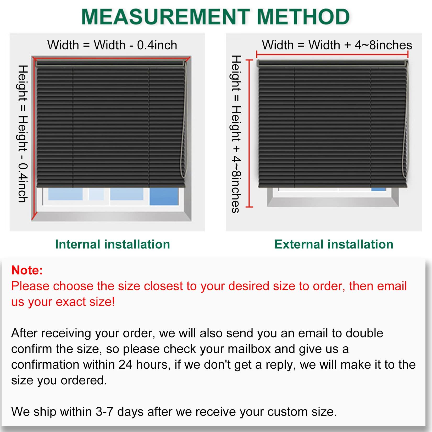 Fiunkes Blackout Venetian Shutter Wood Window Blinds, Wooden Venetian Blinds, 2'' Slats Heat Insulation Window Decoration, Filtered Light Horizontal Blinds, Privacy Wood Blinds,Brown,30.5'' W x 60'' H