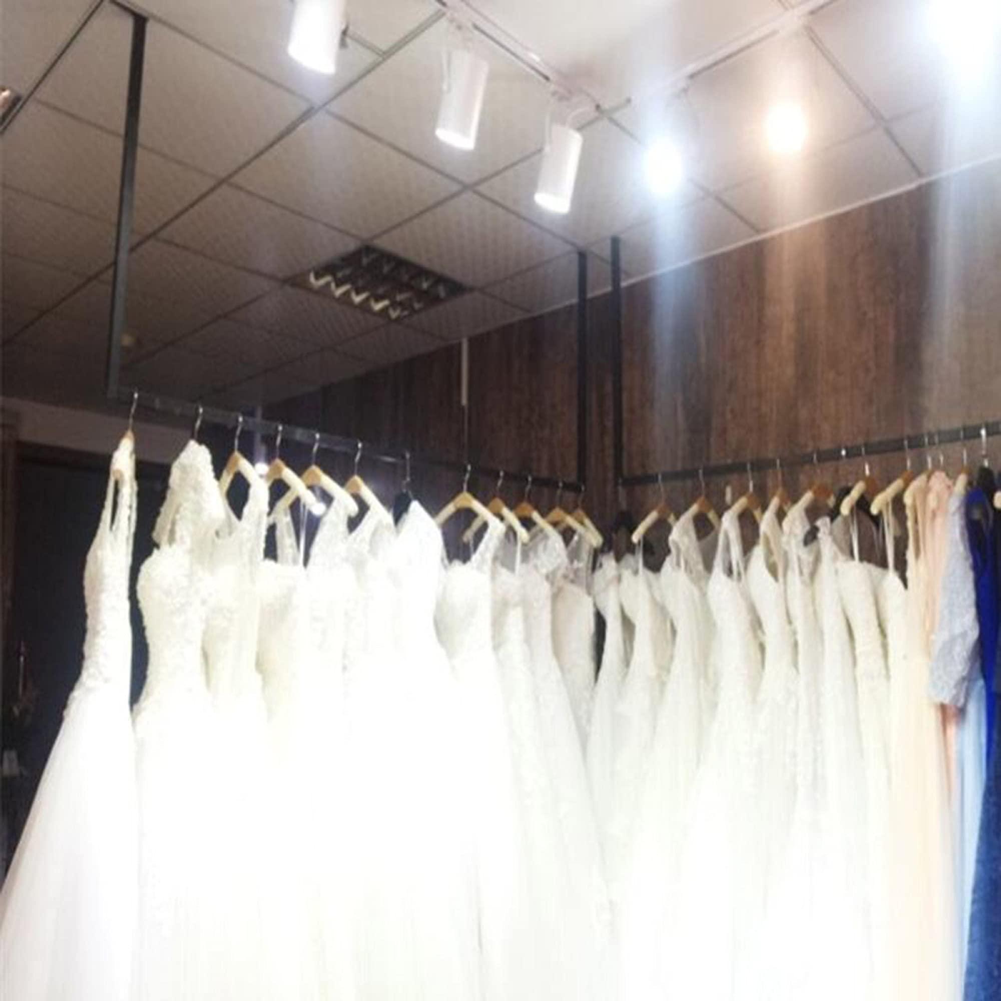 GUANG-K Wall-Mounted Heavy-Duty Clothes Rails, Metal Clothing Display Racks, Suspended Commercial Ceiling Hangers, Ceiling-Mounted Hangers/Black / 150cm110cm