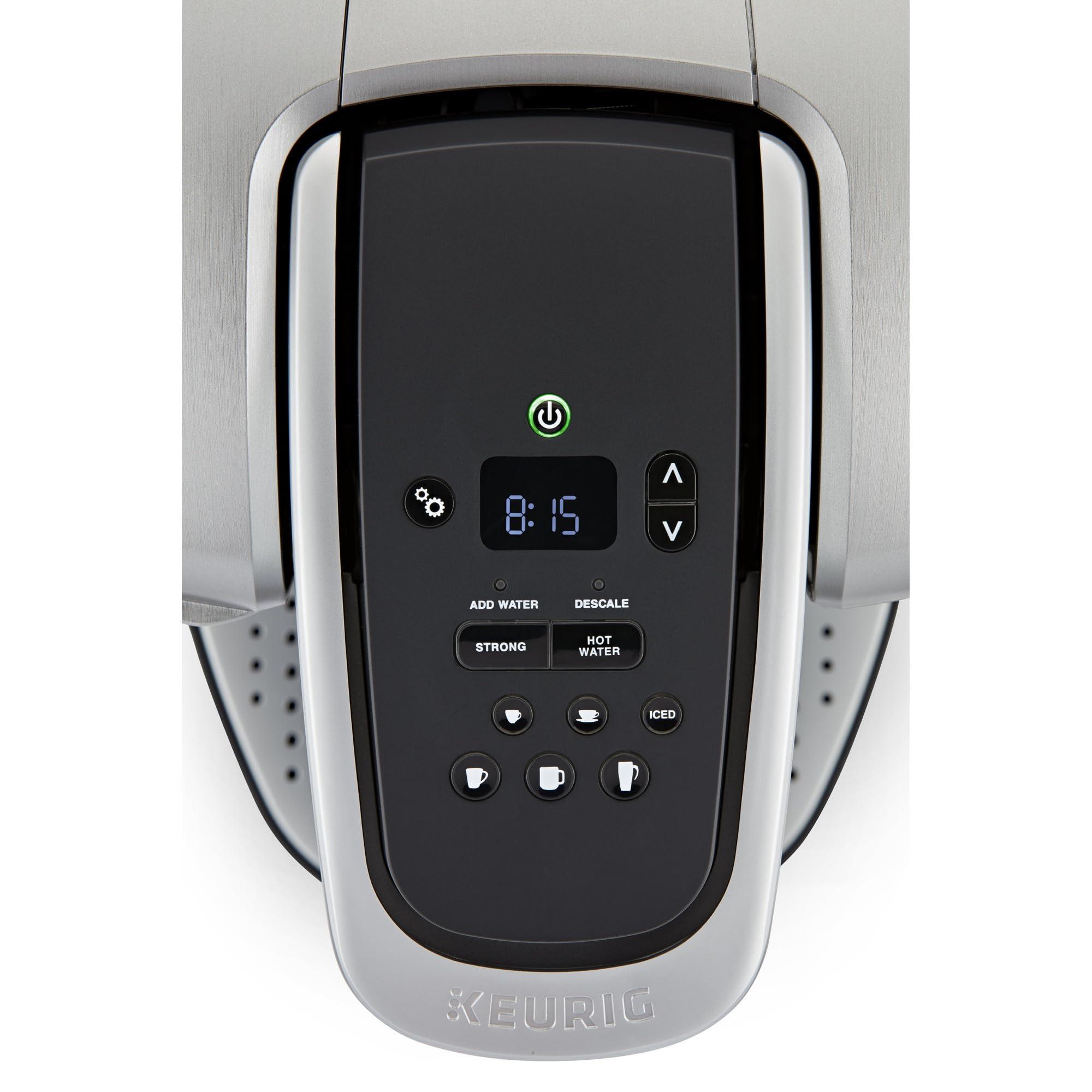 Keurig Keurig K-Elite Single Serve K-Cup Pod Coffee Maker, with Strength and Temperature Control, Iced Coffee Capability, 8 to 12oz Brew Size, Programmable, Brushed Silver