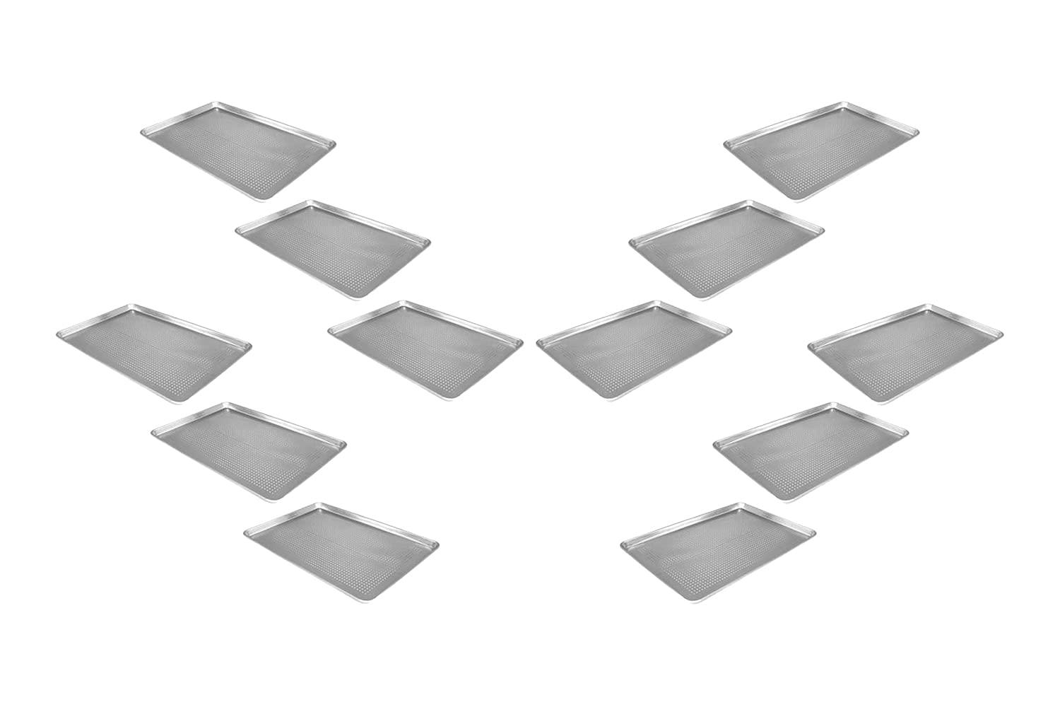GIFTS PLAZA Half Size Sheet Pan, Aluminum, Oven Safe, Bakeware Heavy Duty 18\"x13\" (12 Pc, Perforated)