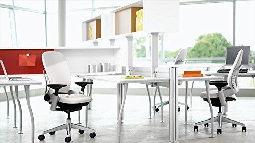 Steelcase Steelcase Leap V2 Desk Chair in Buzz2 Alpine Fabric - 4-Way Highly Adjustable Arms - Black Frame and Base - Soft Dual Wheel Hard Floor Casters