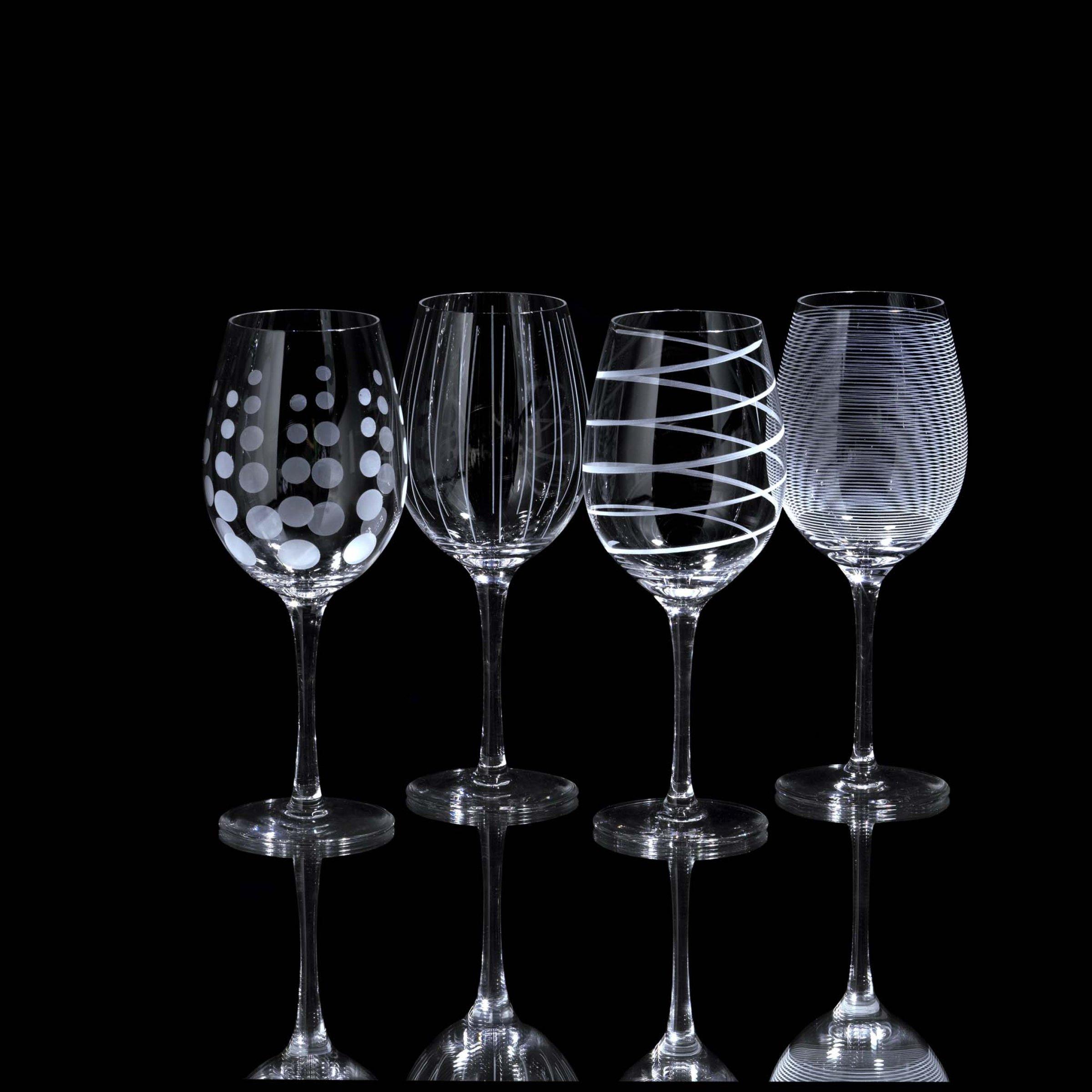 Mikasa Mikasa Cheers Wine Glasses and Martini Glasses, Set of 8, Whimsical Etched Glassware