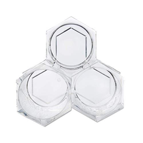 Relaxdays Relaxdays 3-PC Holder, Organizer for Cosmetic Brushes and Makeup Accessories, Small Acrylic Pen Cups, Transparent, 13.5 x 13 x 12 cm