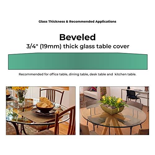 Fab Glass and Mirror 24\" Inch Round Glass Table Top 3/4\" Thick Tempered Beveled Edge by Fab Glass and Mirror