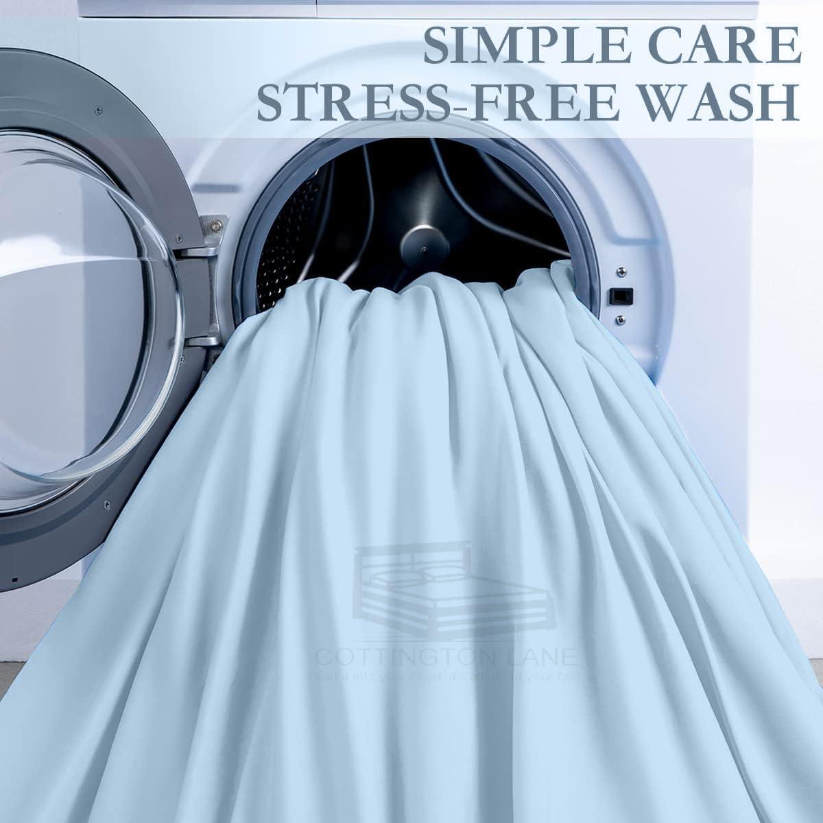 Cottington Lane Split King Sheet Set For Adjustable Bed-Hotel Luxury 1800 Bedding Sheets & Pillowcases-5 Piece Split Sheet Set-Split King Sheets-Twin Xl Split King Sheet Sets-Easy Care-5 Piece(Split King, Light Blue)