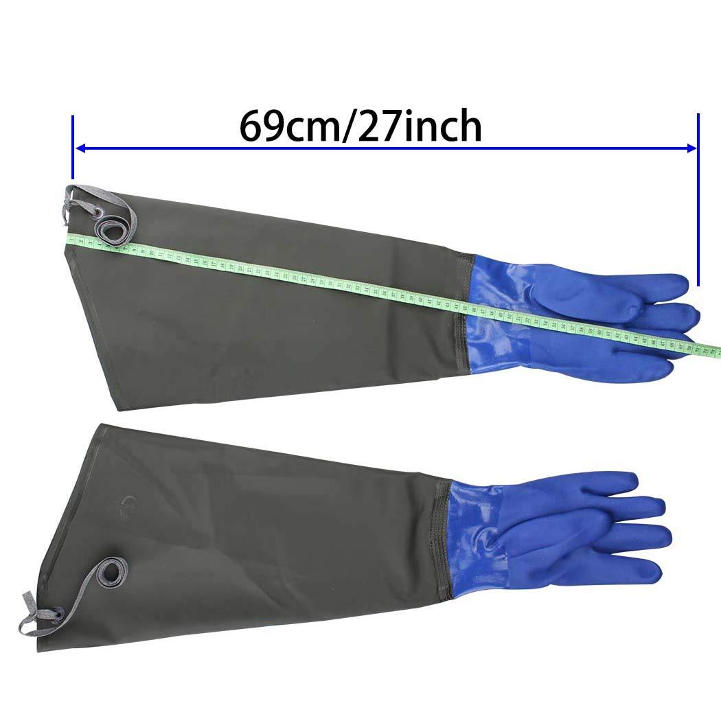 Eiito Eiito Drain cleaning gloves,Pond Gloves,Long Rubber gloves,Waterproof Gloves elbow length rubber gloves- 27 Inch Insulated Waterproof Gloves