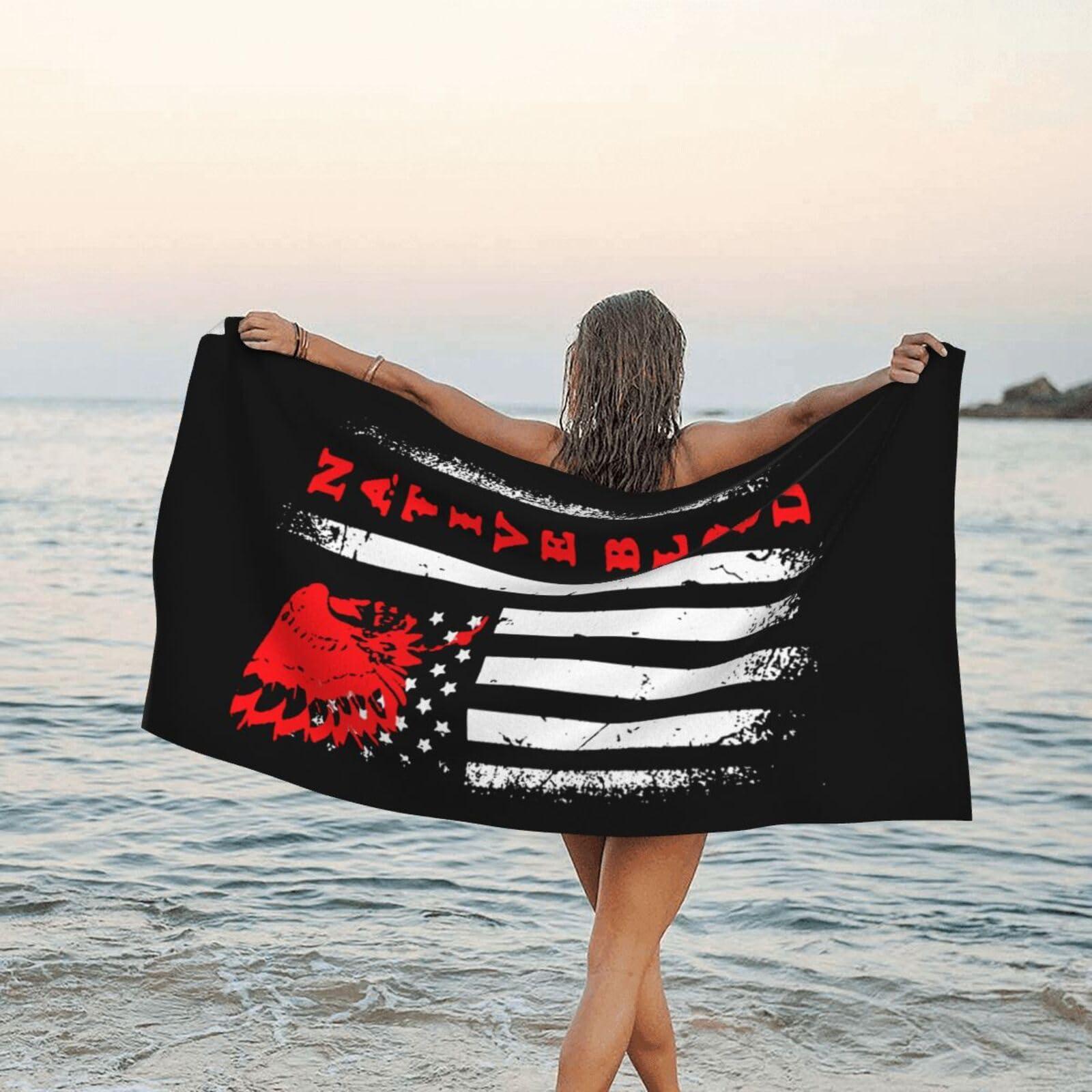 BYOBLU BYOBLU American Flag Native Blood Beach Towel Absorbent Bath Towel Quick Dry Towel Oversized Super 31.5\"X63\"