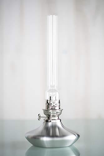 DANFORTH Danforth Pewter Mariner Oil Lamp - 14” High with Glass Chimney, Made in USA