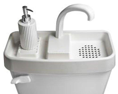 SinkTwice Sink Twice for toilet tanks measuring 15.25" - 16.8" (measured with lid off)