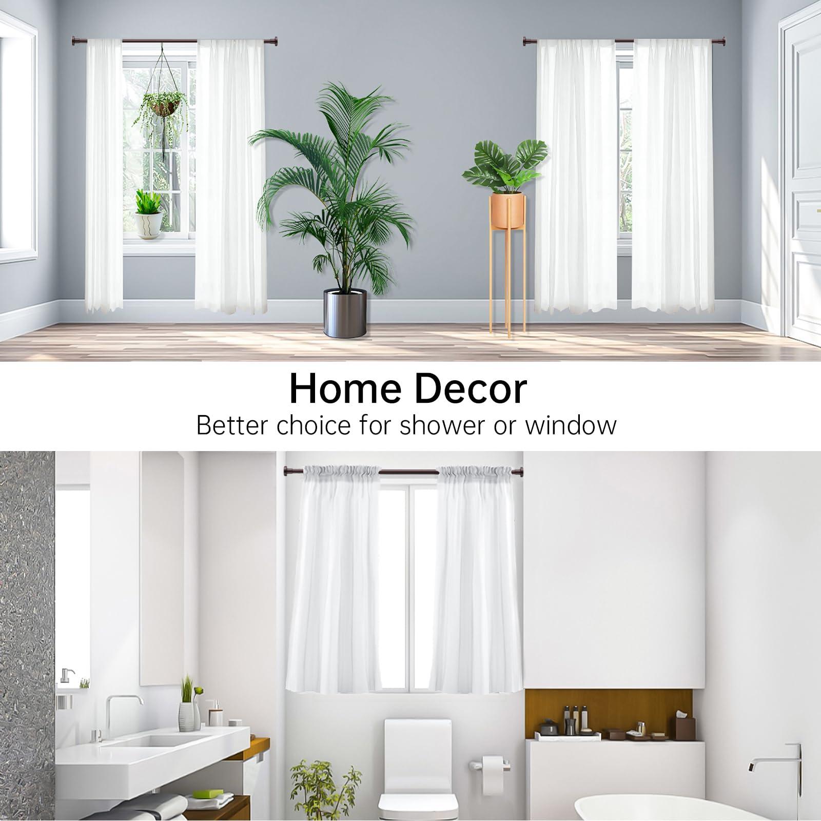 BRIOFOX BRIOFOX Shower Curtain Rod Adjustable 32-61 Inch, Spring Tension Shower Rod No Drilling Non Slip, Matte Bronze