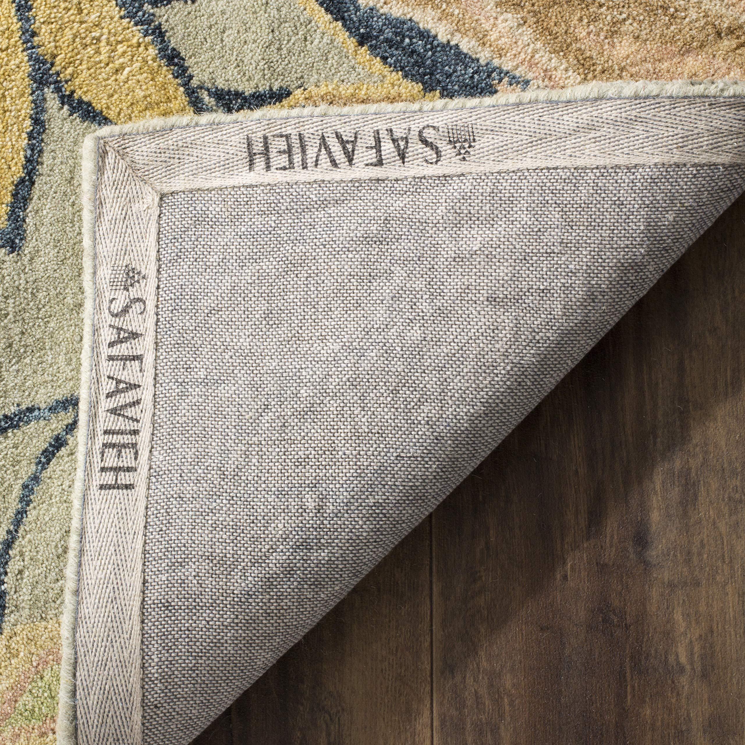 Safavieh SAFAVIEH Blossom Collection 3\' x 5\' Light Blue/Multi BLM789A Handmade Floral Premium Wool Area Rug