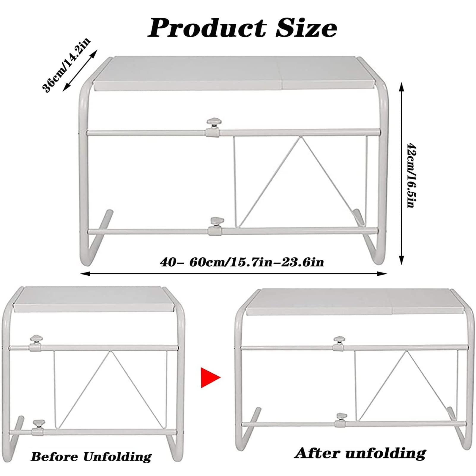 CGF- Carbon Steel Microwave Oven Rack, Expandable Microwave Shelf, Kitchen Counter Space Saver Shelf and Organizer, 110 Lbs Weight Capacity, White U Type