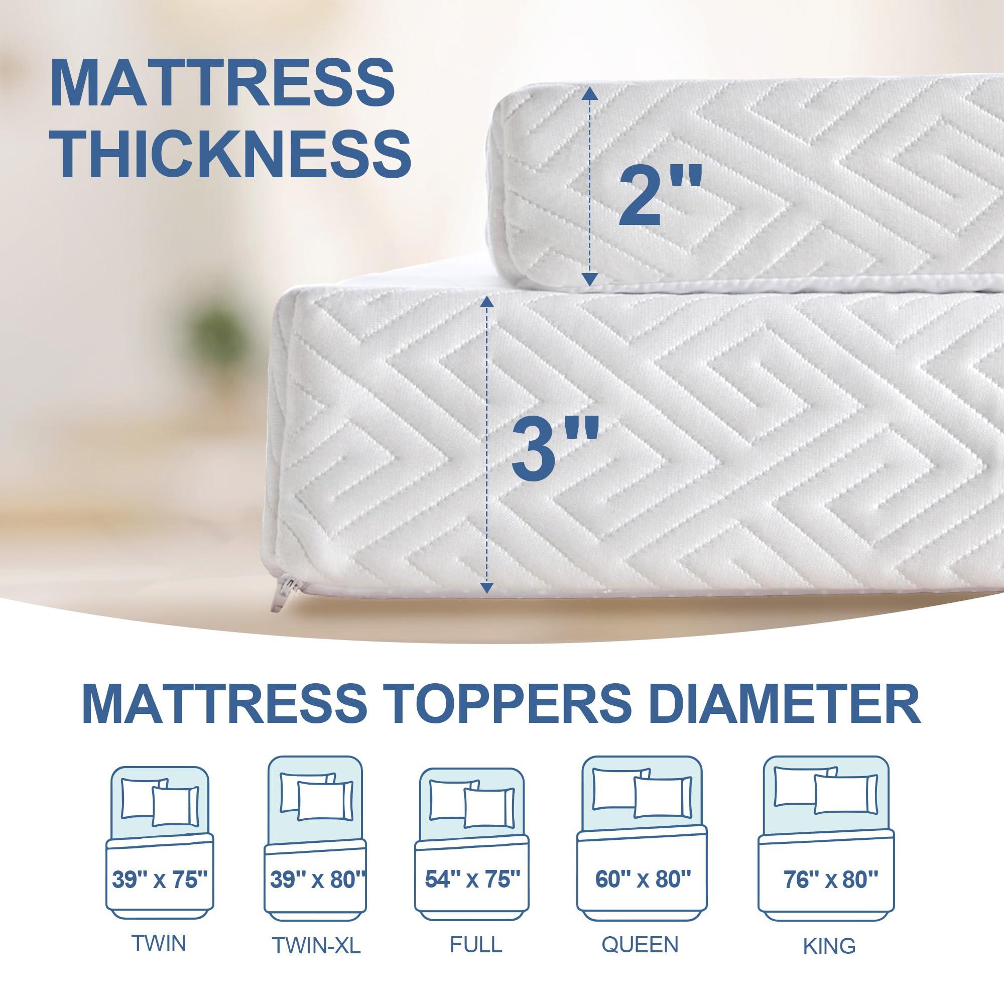 Eiayeebil Eiayeebil 2 Inch Memory Foam Mattress Topper Twin XL, Memory Foam Pad with Removable & Washable Cover, Bed Topper for Back Pain, Non-Slip Ventilated Design, Twin XL Size