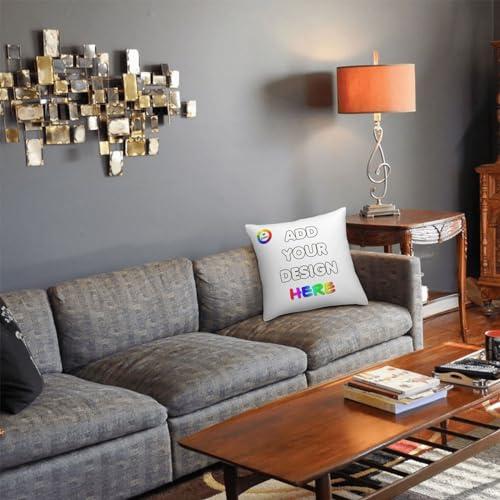 PVJIEMS PVJIEMS Personalized Pillowcase with Photo Text Name, Two-Sides Printed Throw Pillow Cover for Birthday Christmas Anniversary, Couple Dad Mom Son Daughter Family Love Gifts,White,22x22