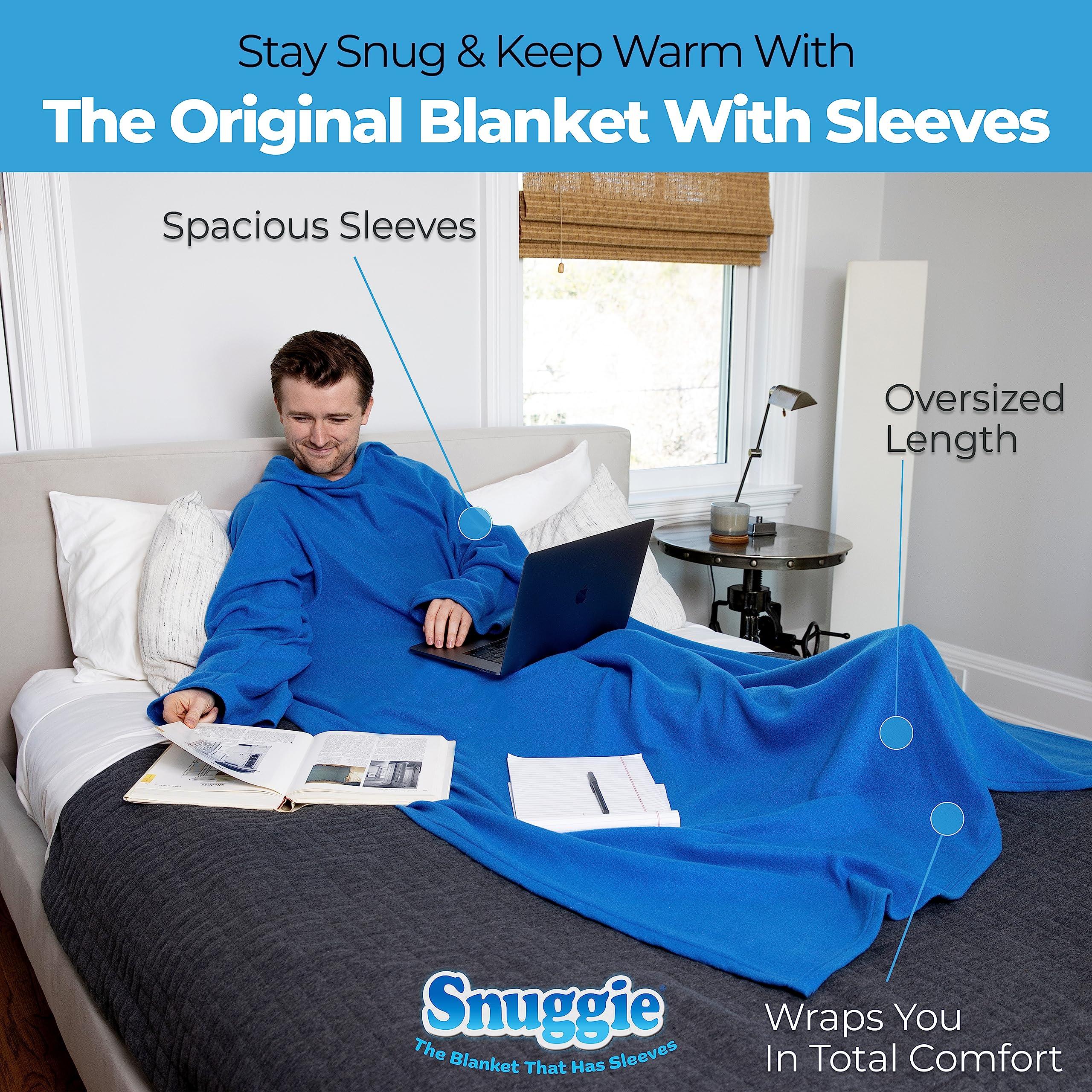 Snuggie Snuggie The Original Wearable Blanket with Sleeves for Adults| Functional Warm Cozy Super Soft Fleece| As Seen on TV Blue