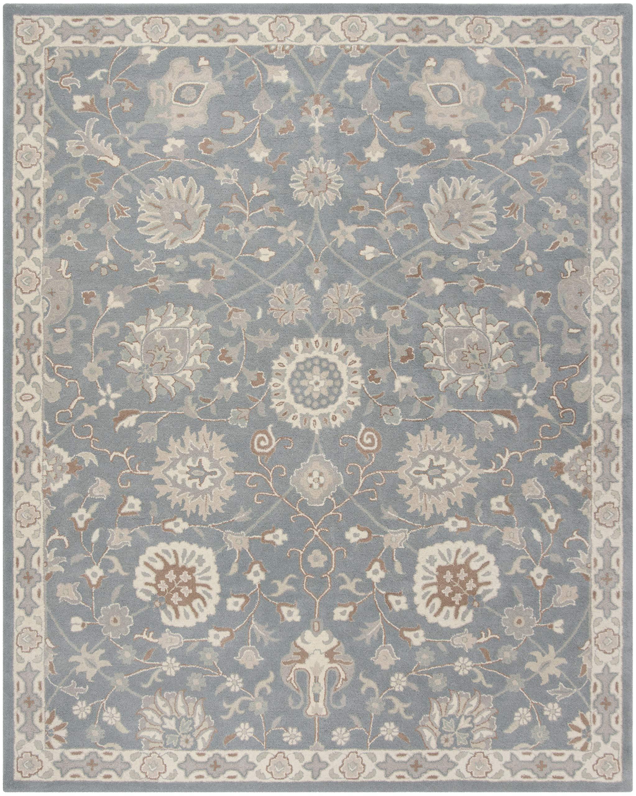 SAFAVIEH SAFAVIEH Area Rug 8x10 - Heritage Collection - Large - Grey & Ivory, Handmade Wool, Traditional Oriental Design, Ideal for Living Room, Bedroom, Office, Dining Space (HG824A)