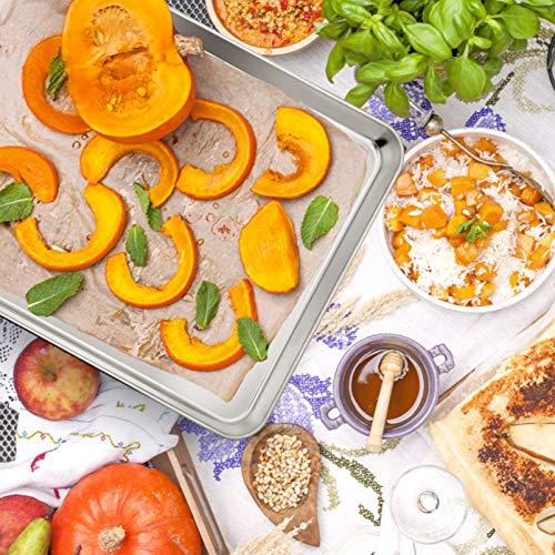 P&P CHEF Large Baking Sheet, P&P CHEF Stainless Steel Cookie Sheet Baking Pan Tray, Rectangle 16\'\'x12\'\'x1\'\', Healthy & Non Toxic, Mirror Finish & Dishwasher Safe