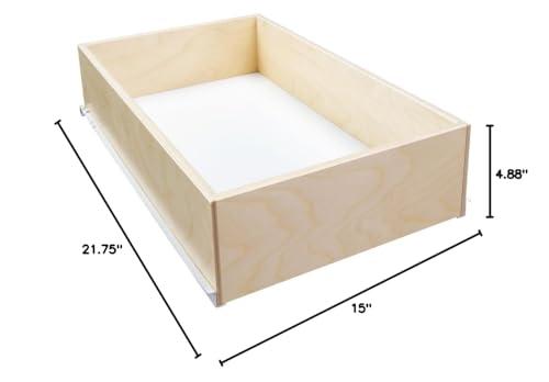 Shelves That Slide Sliding Pull-Out Shelf for Cabinets (Pantry Drawers, Kitchen Cupboards, Bathroom Storage, etc.) 4 7/8\" Tall - 21 3/4\" Deep - Includes 3/4 Slides & Base Mounting - Clear Opening Width: (24\")