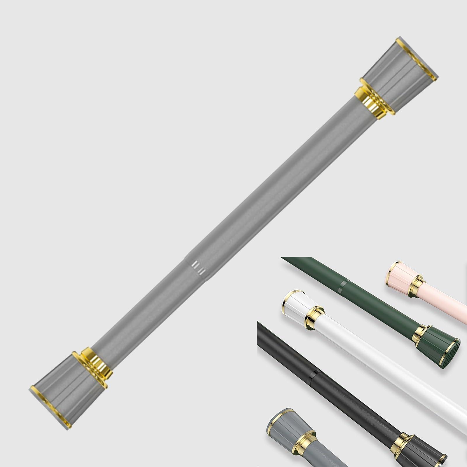 QHDPKU Curtain Rods 145 To 175 Inch-Heavy Duty Black Curtain Rods With Curtain Ring-Adjustable Window Curtains Rod For Door,Bedroom,Drapery,Valance,Kitchen,Bathroom (Color : Gray, Size : 65-95inchs)