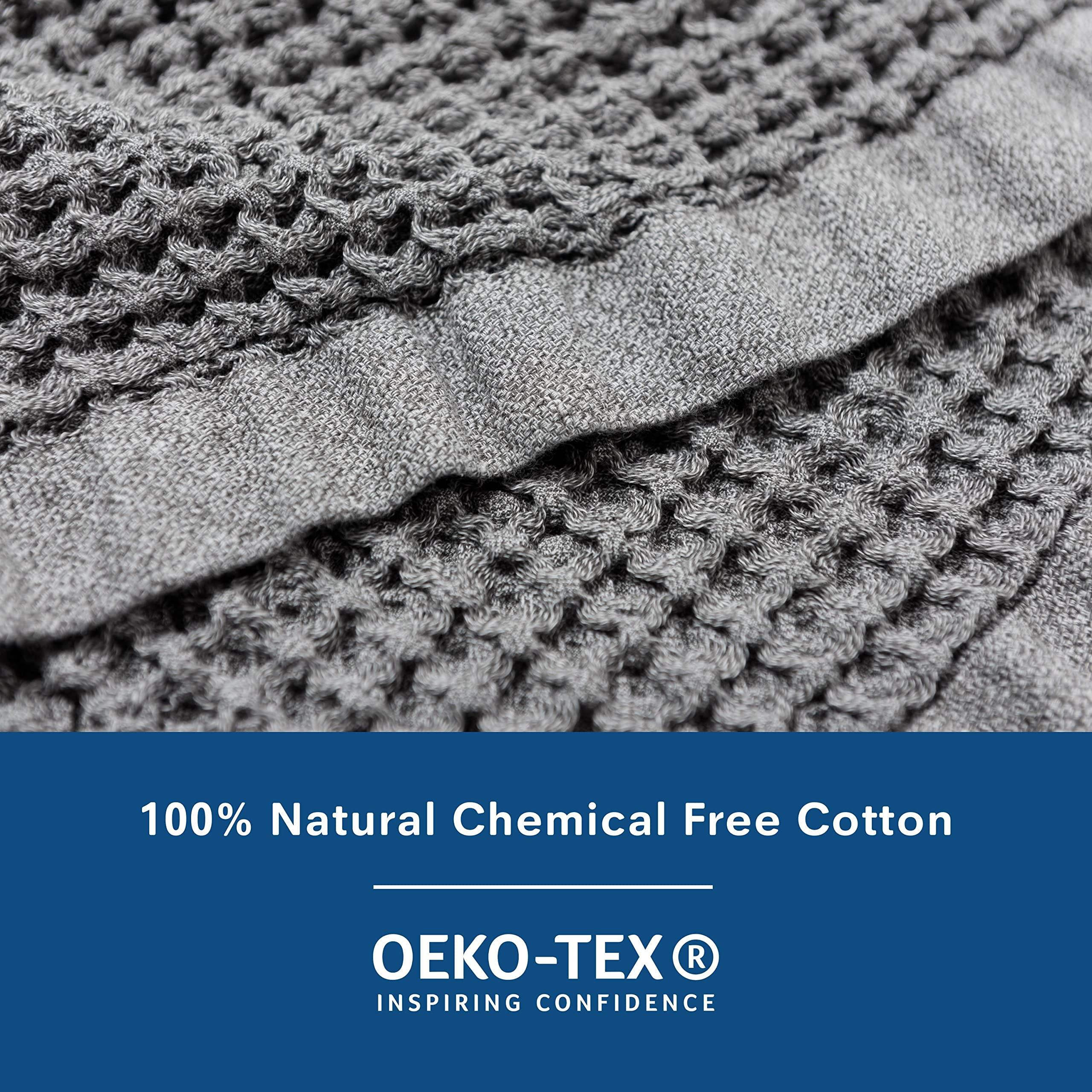 ONSEN ONSEN Premium Face Towel - Waffle Weave - 100% Supima Cotton - 12\" x 12\" - Ultra-Soft - Fast Absorbing & Quick Drying - Bathroom, Kitchen, Shower, Hotel, Spa, Travel, & Gym - Wash Cloth - White