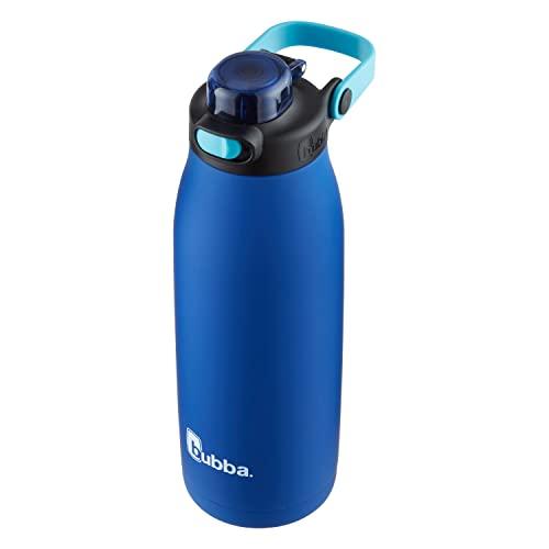 Bubba Bubba Radiant Stainless Steel Water Bottle with Push-Button Chug Lid 32oz., Cobalt Rubberized