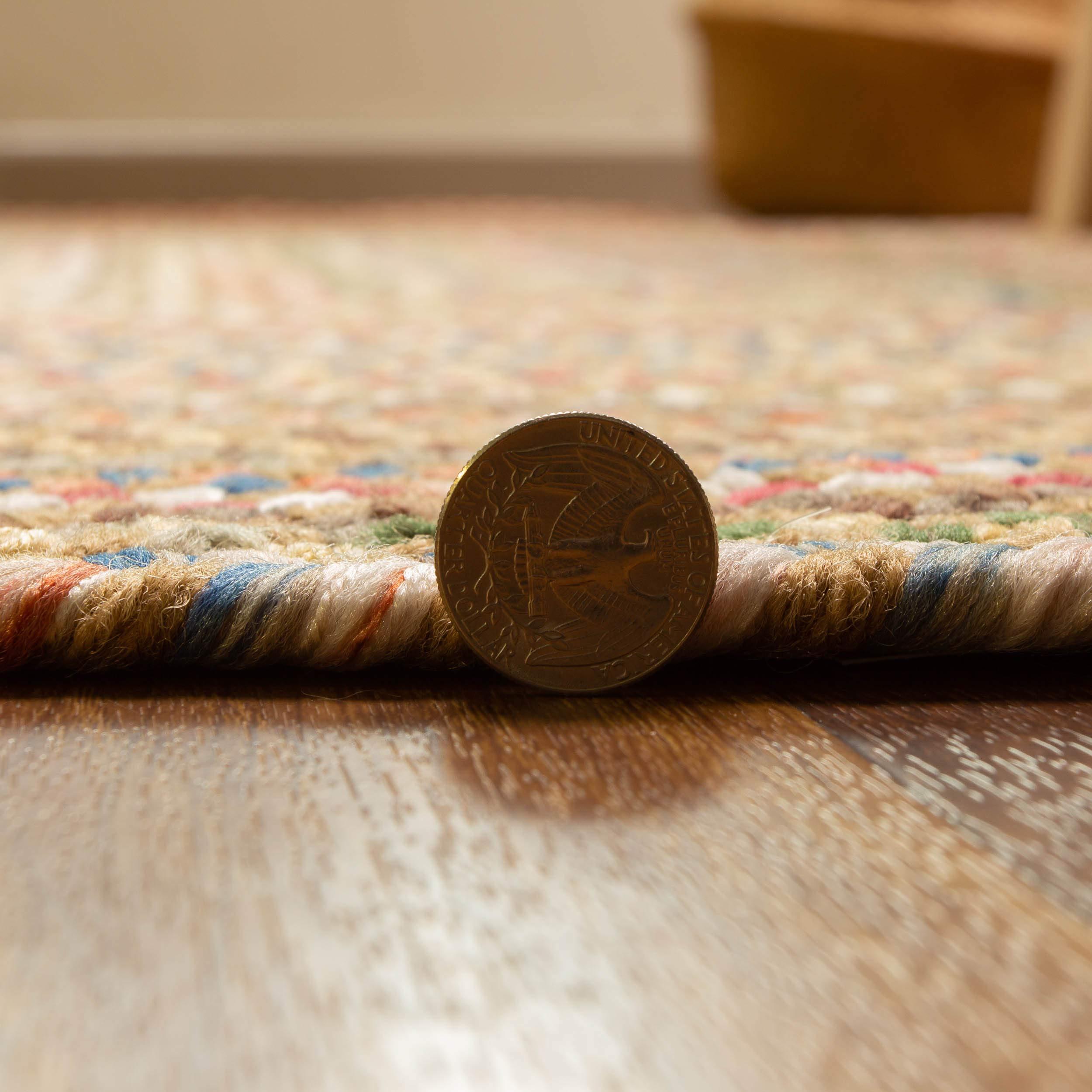 Super Area Rugs Super Area Rugs Roxbury American Made Braided Rug for Indoor Outdoor Spaces, Straw Beige/Natural Multi, 3' X 5' Oval