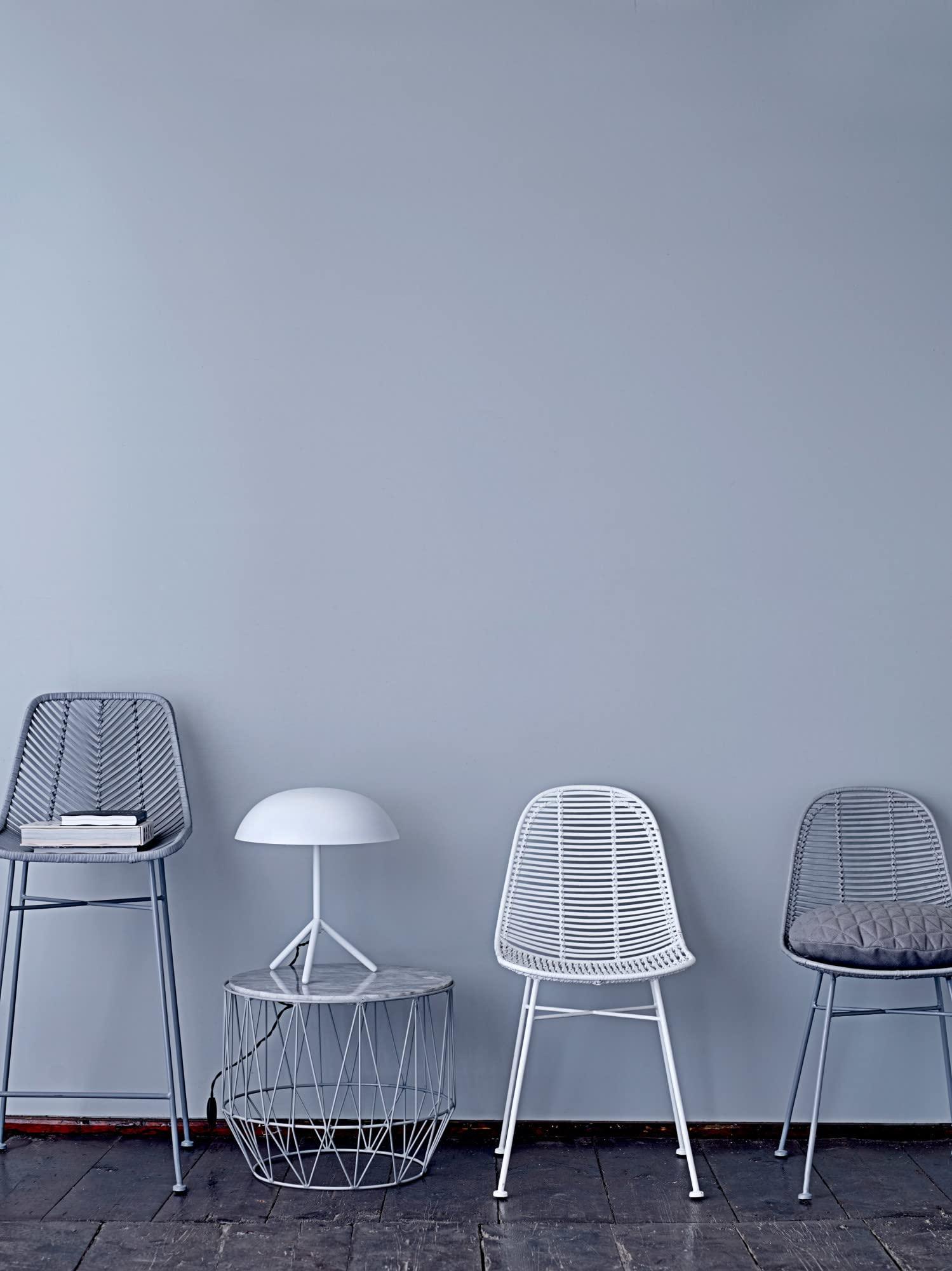 Bloomingville Bloomingville Boho Rattan and Metal Bar Stool, Grey and Black