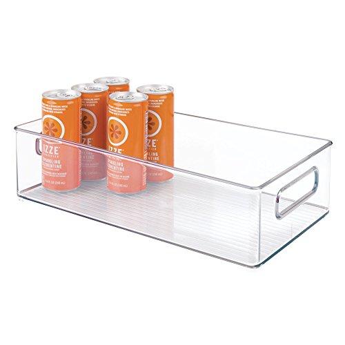 iDesign iDesign Linus BPA-Free Plastic Stackable Deep Organizer Bin with Handles - 14.6\" x 8\" x 4\", Clear