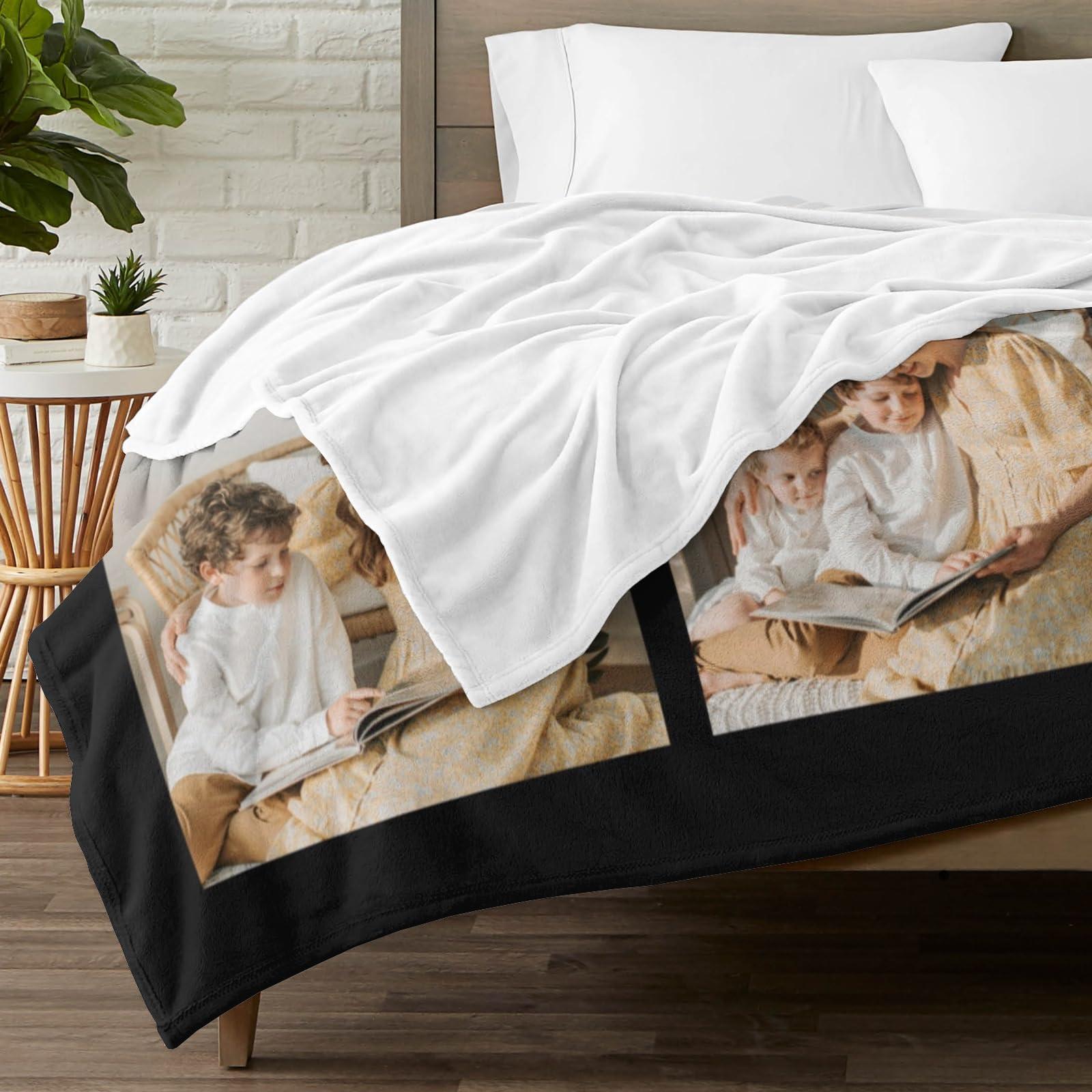 Customization of lover Custom Photo Blanket for Kids Adult Picture Personalized Blanket and Customized Blankets as Mothers Day Birthday Anniversary Valentine\'s Day Gifts