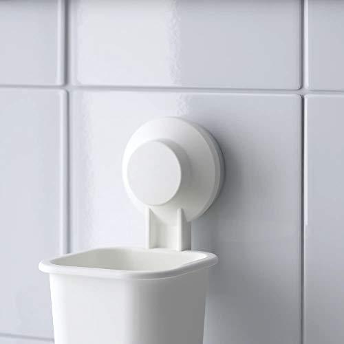 Ikea Tooth Brush Holder with Suction Cup, White. No Drill No Screw Required. Easy mountable.TISKEN IKEA.