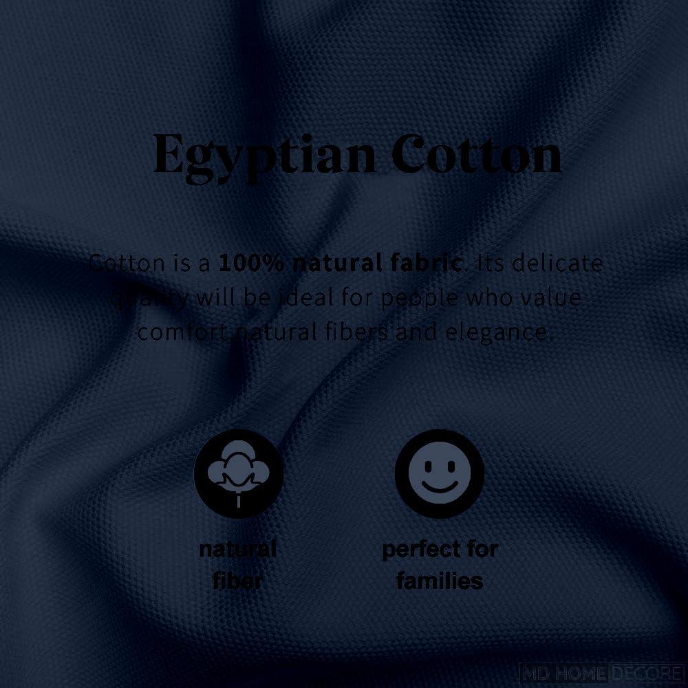MD Home Decore Cal-King Sheet Set - 7 Piece Set - Adjustable Bed Sheets - 100% Egyptian Cotton - Extra Deep Pockets - Navy Blue Solid