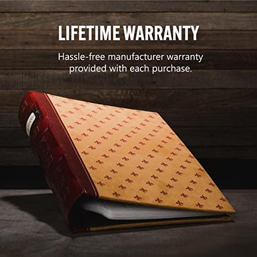 Bellagio-Italia Bellagio-Italia Tuscany CD/DVD Storage Binder Set - Leather - 144-Disc Capacity - Storage Organizer for DVDs, CDs, Blu Rays, & Video Games - Acid-Free Binder Organizer Sheets - 3 Pack - Crimson