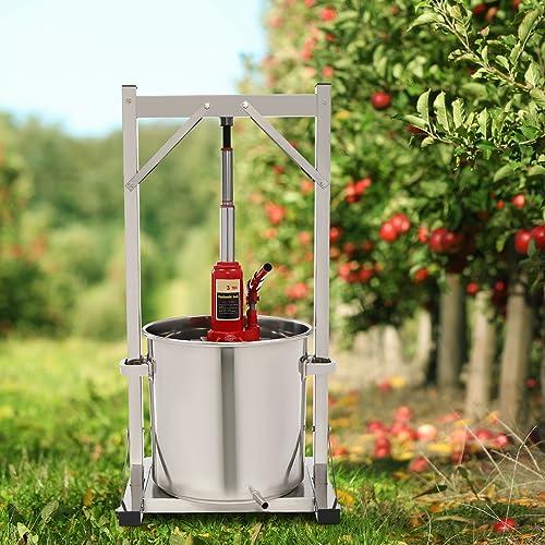 Gagalayong Gagalayong 22L Fruit Wine Press, Stainless Steel Cider Press with Hydraulic for Cider, Grape Wine Making Supplies and Equipment (Red) (red)