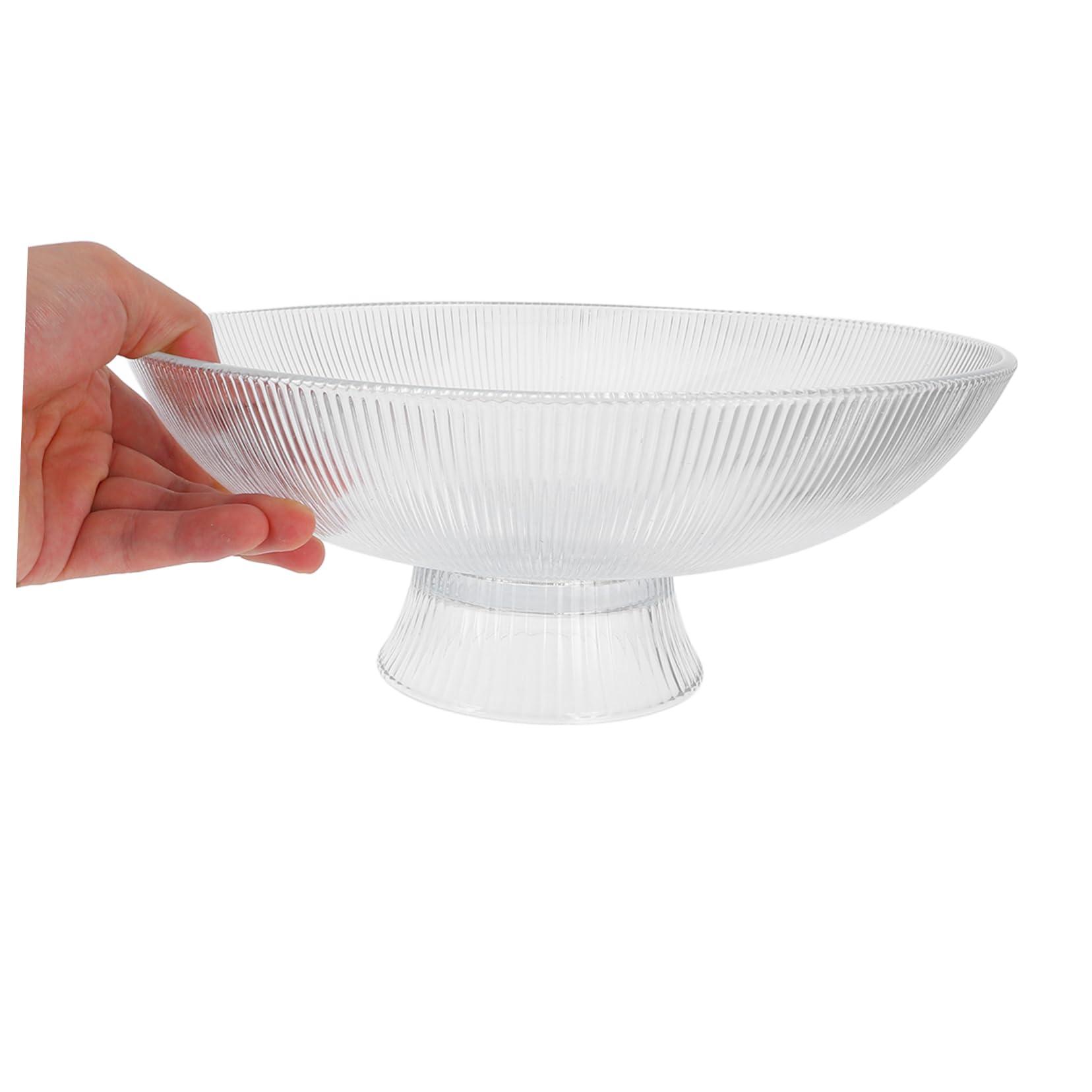 GRIRIW GRIRIW Footed Fruit Serving Plate Large Glass Bowl for Centerpiece Fruit Bowl in Kitchen