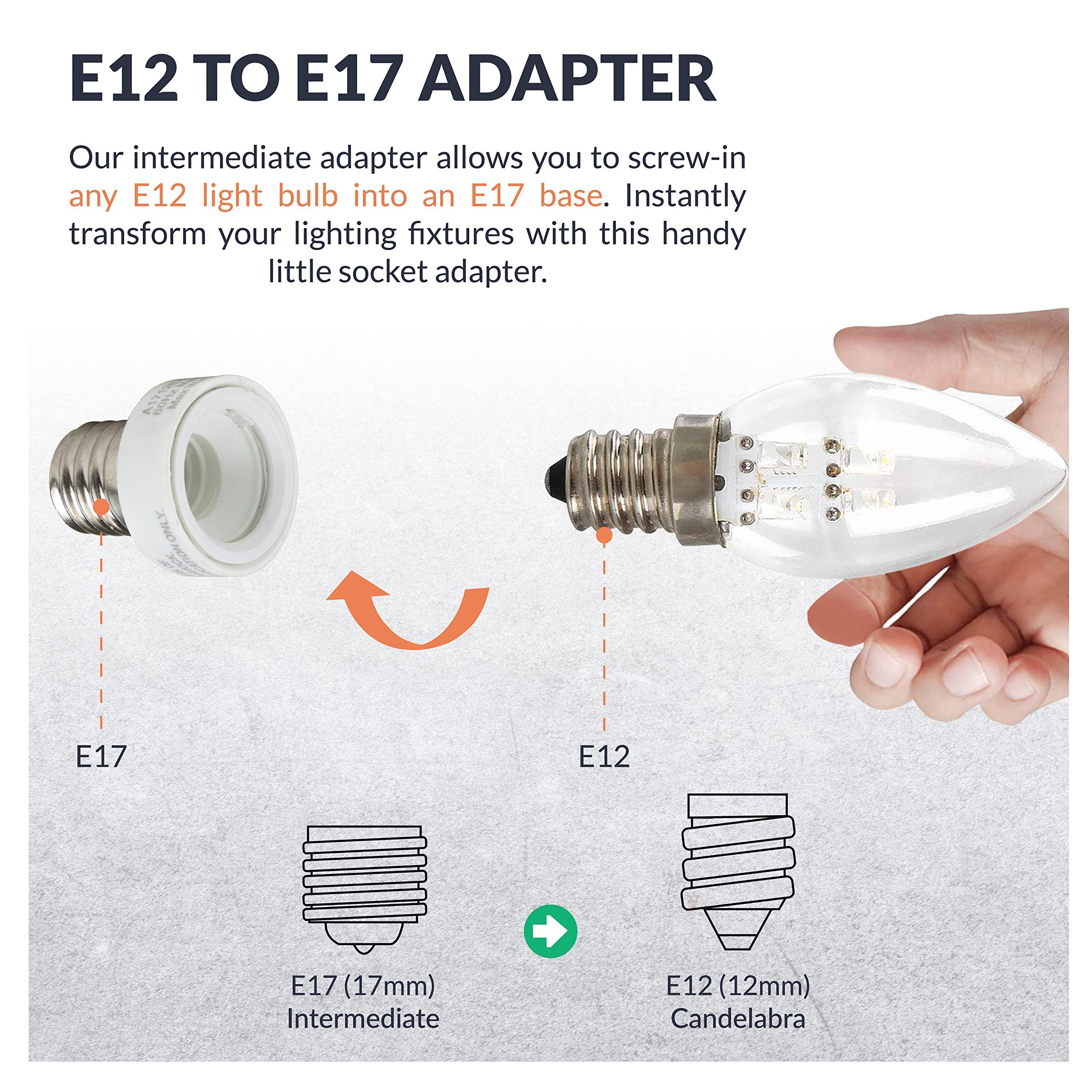 Newhouse Lighting Newhouse Lighting Intermediate to Candelabra Light Bulb Socket Adapter, 5-Pack,White,A1712E-5