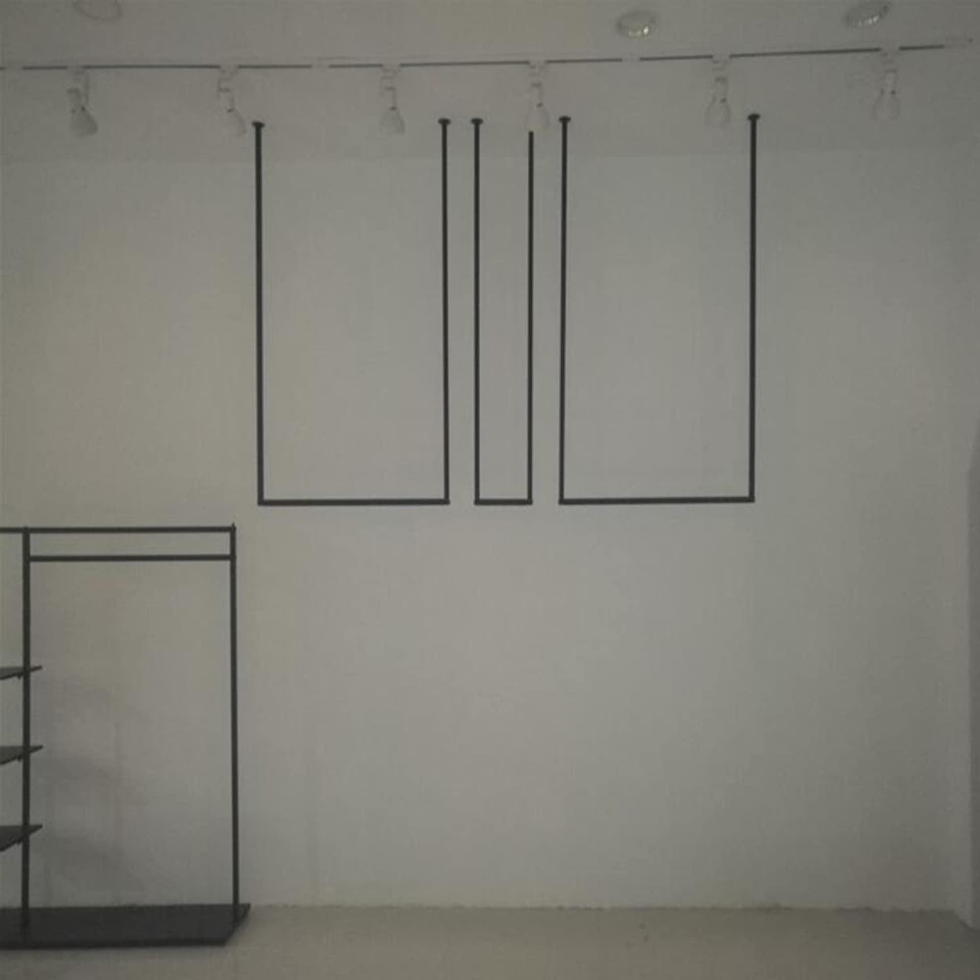 GUANG-K Wall-Mounted Heavy-Duty Clothes Rails, Metal Clothing Display Racks, Suspended Commercial Ceiling Hangers, Ceiling-Mounted Hangers/Black / 150cm110cm