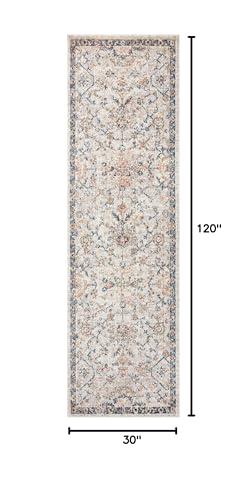Loloi Loloi II Cassandra Collection CSN-03 Dove/Navy 2\'-6\" x 10\'-0\" Runner Rug