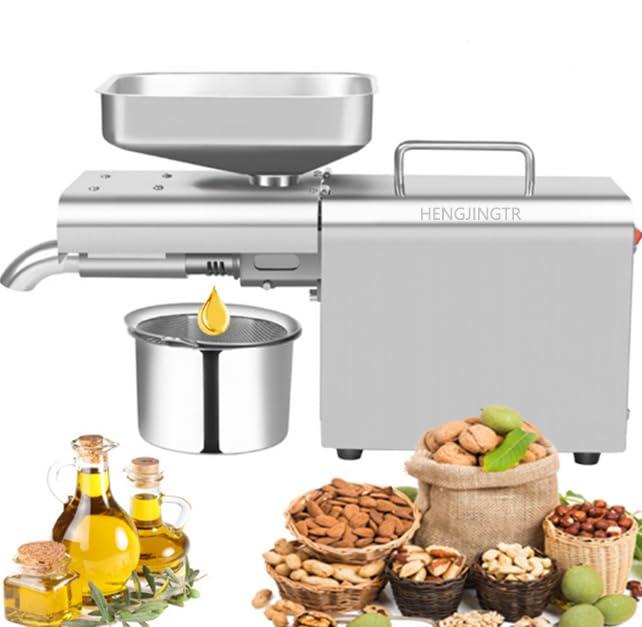 HENGJINGTR HENGJINGTR Portability Oil Press Machine, 610W Electric Cold/Hot Oil Machine 304 Stainless Steel Oil Press Machine for Peanut Sesame Soybean Sunflower Seeds,220v