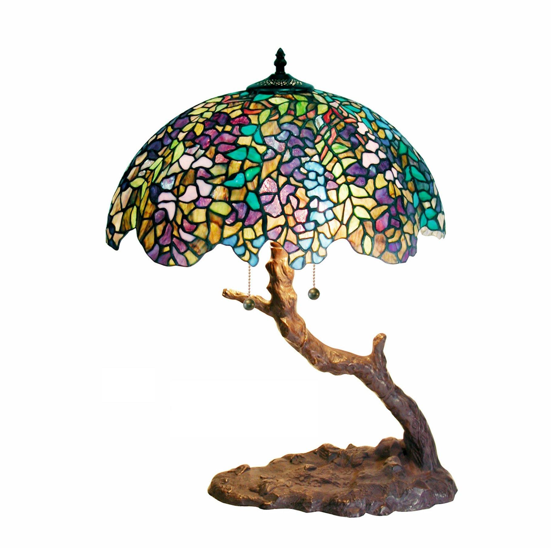 Warehouse of Tiffany Warehouse of Tiffany 1686-BB449 Tiffany-style Tree Lamp, Green