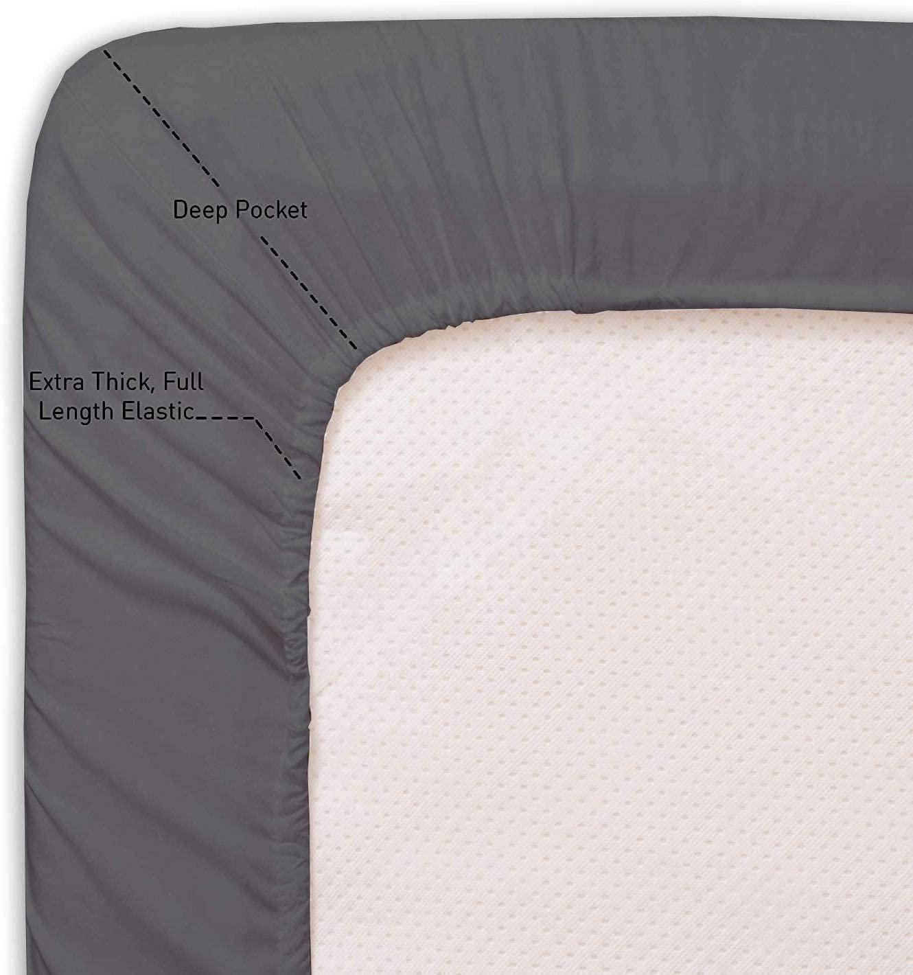 HOME STUFFS Sheet Set Cal King- 72x84 Bed Sheet Set Dark Grey Solid 18 inch Deep Pocket 4 Piece Bed Sheet Set- Fitted Sheet, Flat Sheet & Pillow Luxurious Bedding Set