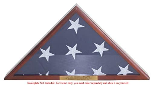 DisplayGifts Solid Wood Memorial Flag Case Frame Display Case for 5x9.5' Flag Folded. for Funeral or Burial Flag, FC60-MAH