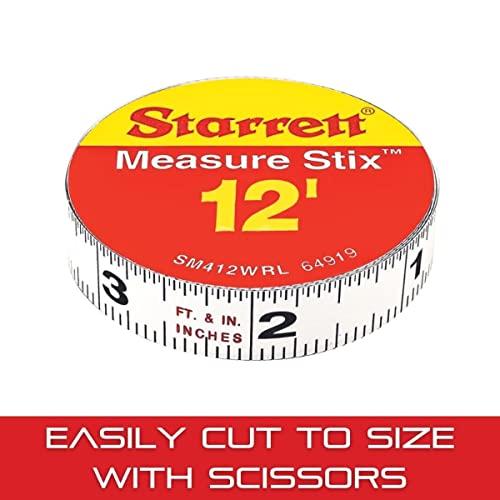 Starrett Starrett Tape Measure Stix with Adhesive Backing - Mount to Work Bench, Saw Table, Drafting Table - 1/2" x 12', English Metric, Right-Left Reading - SM412WRL