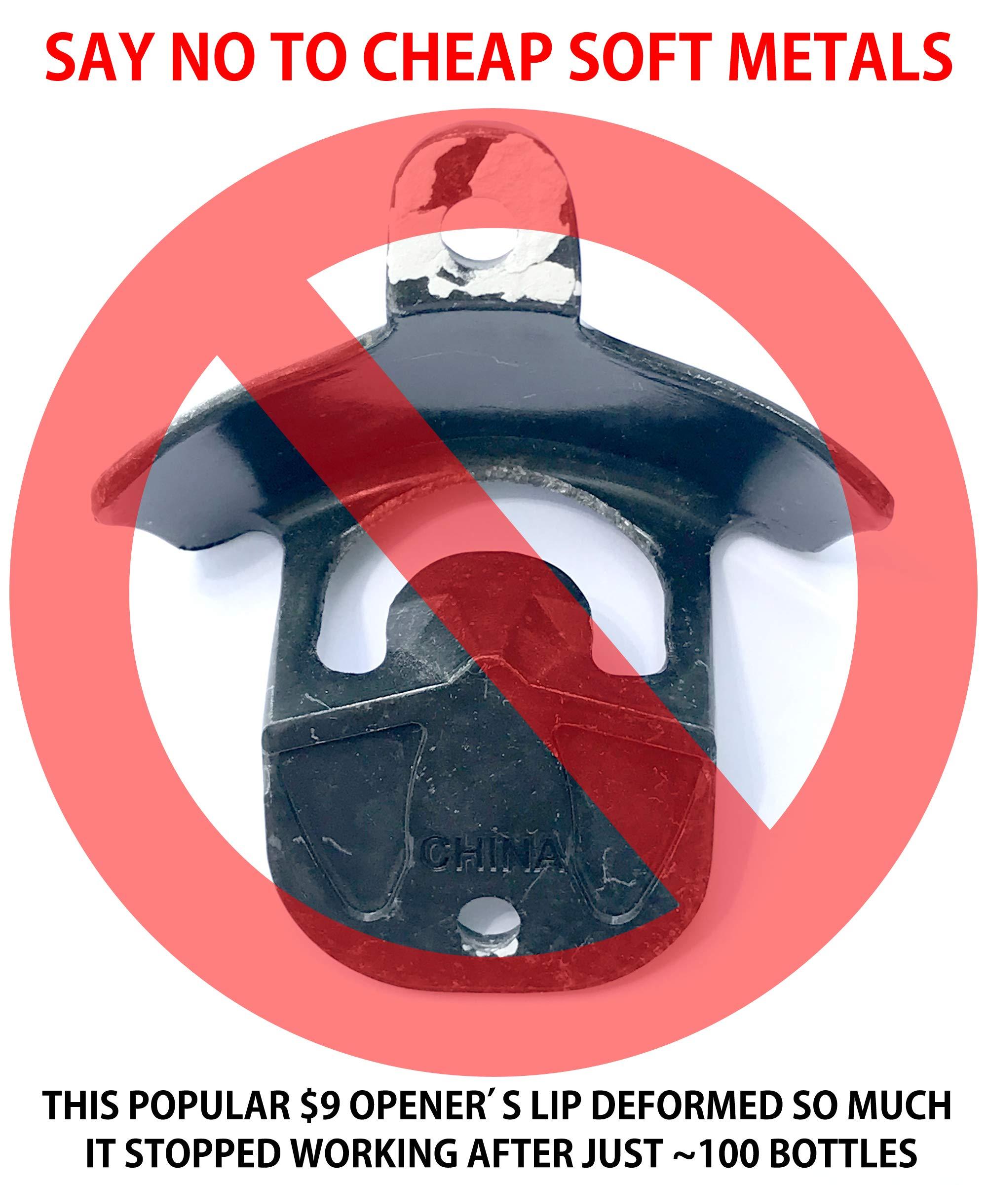 Choice Marine Products Choice Marine 316 Stainless Steel Wall Mounted Bottle Opener with Mounting Screws | Rust proof Beer Bottle Opener for Bars, Patios, Boats, KTV, Hotels | Beer Opener Wall Mount, Pack of 1, Silver