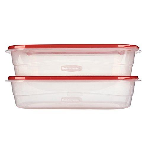Rubbermaid Rubbermaid TakeAlongs Large Rectangular Food Storage Containers, 1 Gallon, Tint Chili, 2 Count