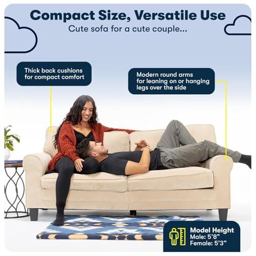 Pemberly Row Pemberly Row 73" Rolled Arm Sofa with Removable Covers Navy Blue