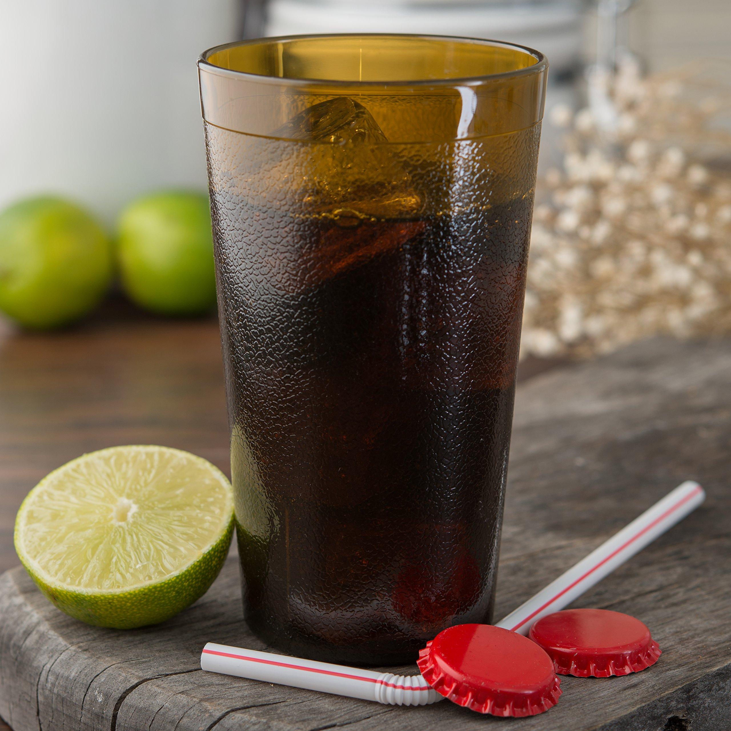 Carlisle FoodService Products CFS 52128113 Stackable ShatterResistant Plastic Tumbler, 12 oz., Amber (Pack of 6)