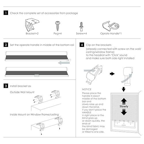 homebox Homebox Cordless 100% Blackout Cellular Shades for Home,Shades for Indoor Windows, Honeycomb Blinds 41" W x 72" H White
