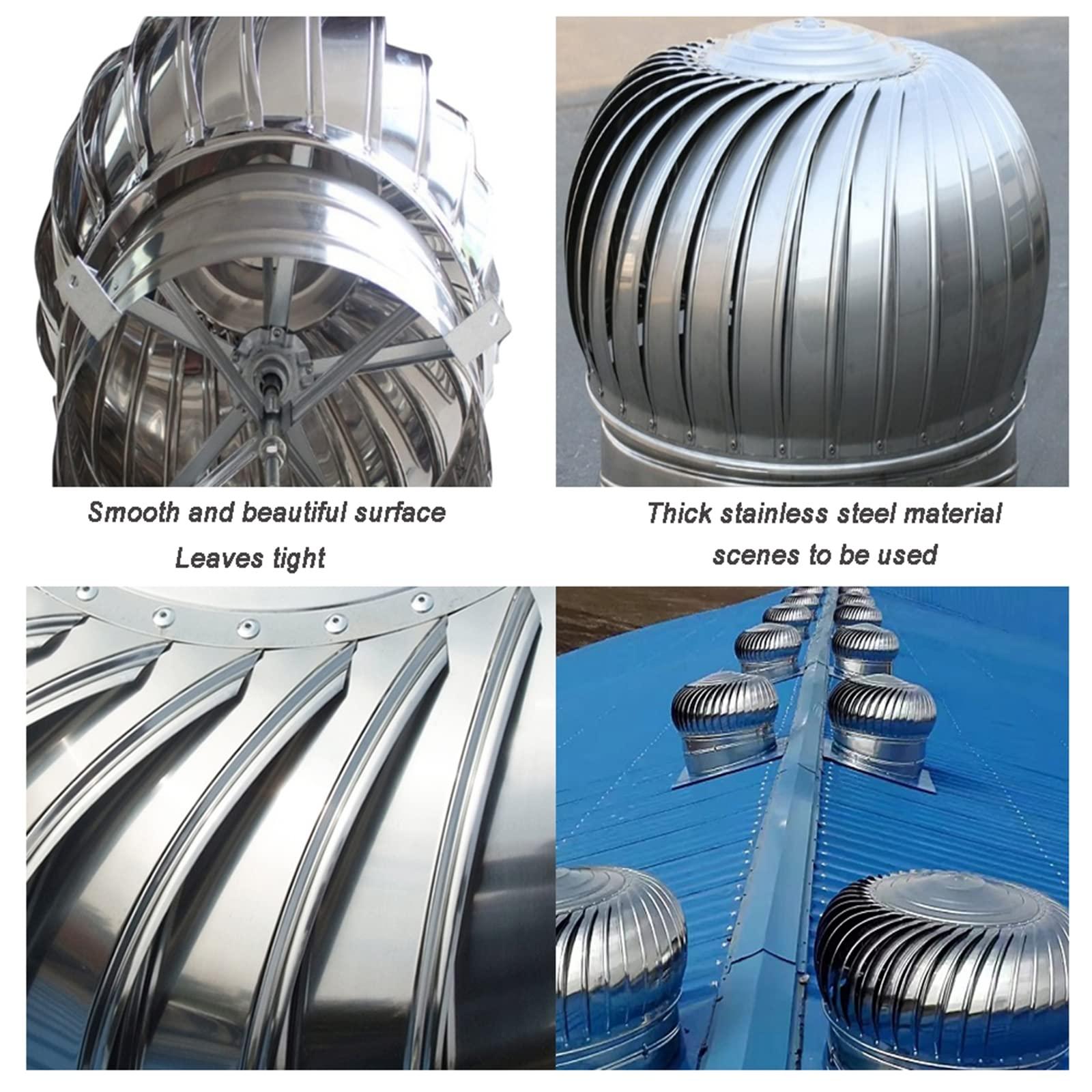 FEIYIQINGSHE FEIYIQINGSHE Rotating Chimney Cowl,Ventilation Chimney Cowl,Waterproof Turbine Ventilator Cover,Stainless Steel Cowl Guard Spinner Anti Downdraught Top All Purpose Chimney Cowl(100-500Mm),110mm