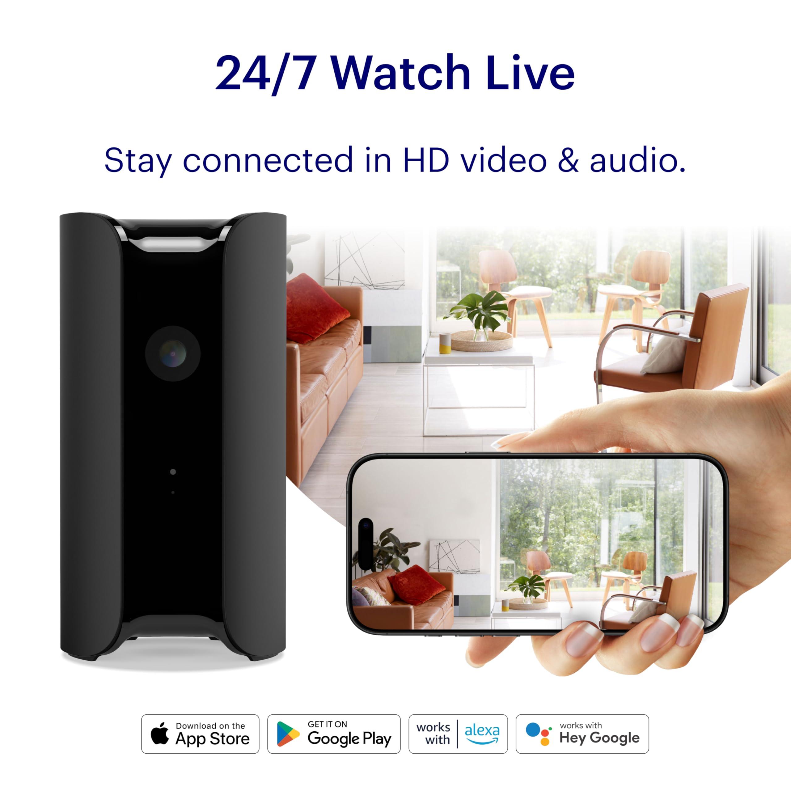 Canary Canary Pro Indoor Home Security Camera 1080p HD WiFi IP | 24/7 Watch Live Video, Siren, Climate Monitor, Motion Alerts, Two-Way Talk, Night Vision, 10x Zoom, Private Mode, Works with Alexa and More