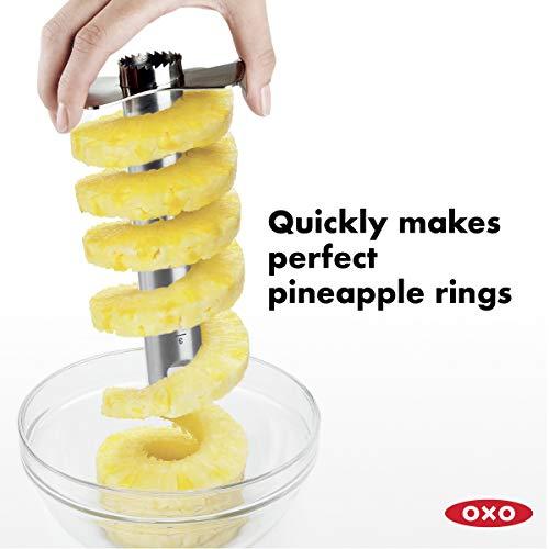 OXO OXO Good Grips Stainless Steel Pineapple Corer & Slicer,Silver/Black